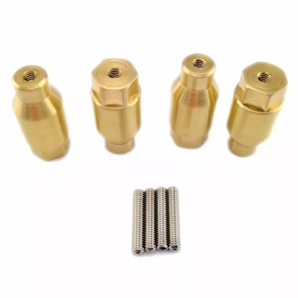 4 pieces of brass adapters including stainless steel stud screws for original Traxxas TRX 6 twin tires